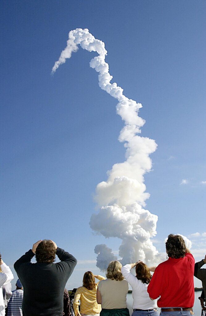 Space Shuttle Columbia lifting off for the STS-107 mission in January 2003